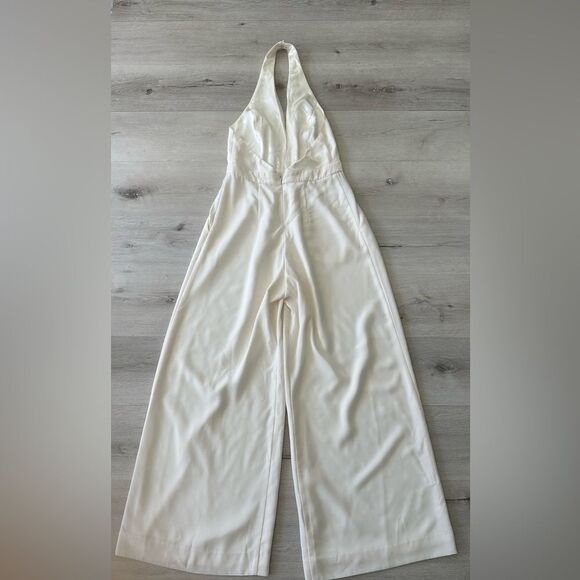 Jill Stuart Mara Halter Jumpsuit Ivory 6 EUC - Picture 8 of 10